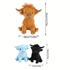 Highland Cow Plush with 2 Baby Plush - Stuffed Animals Gift