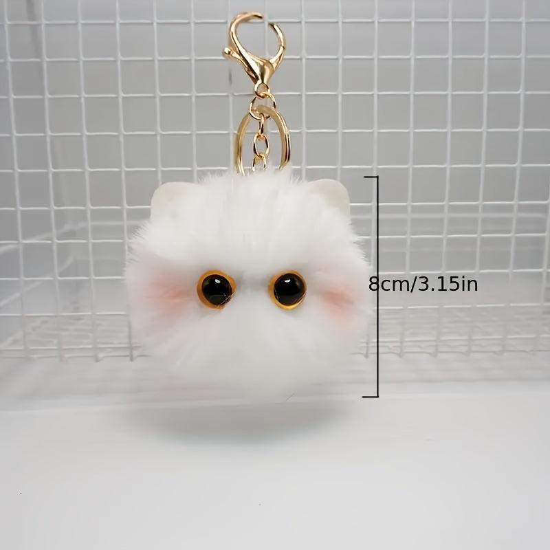 Pink Blusher Cat Ball Plush Doll Key Chain Pendant