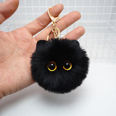Pink Blusher Cat Ball Plush Doll Key Chain Pendant