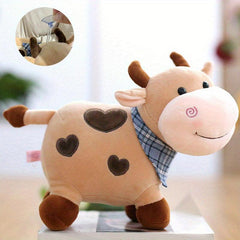 Colorful Cow Plush Toy With Small Flower Cow Doll Gift
