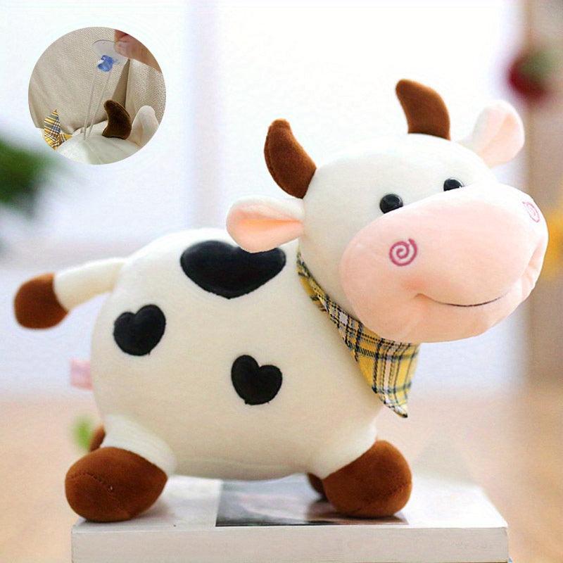 Colorful Cow Plush Toy With Small Flower Cow Doll Gift