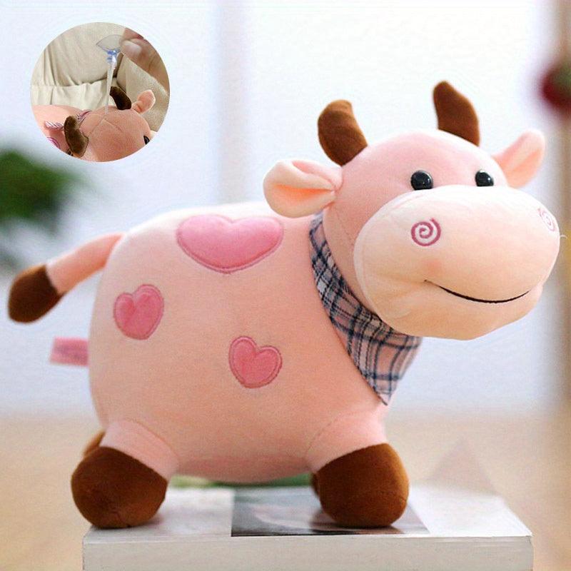 Colorful Cow Plush Toy With Small Flower Cow Doll Gift