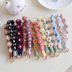 Mobile Phone Daisy Flower Rope Keychain Bag Pendant