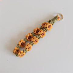 Mobile Phone Daisy Flower Rope Keychain Bag Pendant