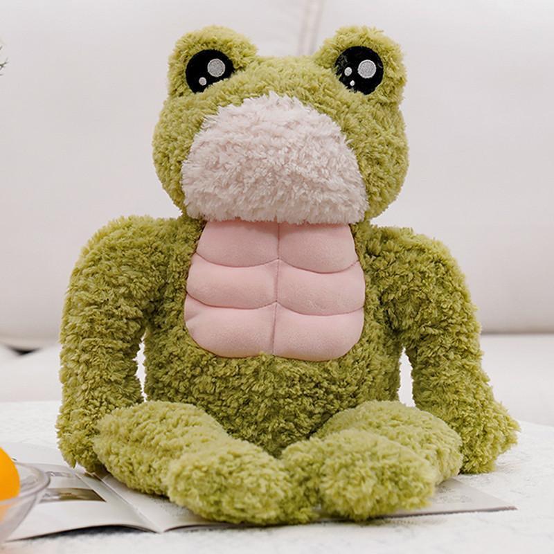Funny Ugly Duck Doll Muscle Frog Plush Toy Green Pillow