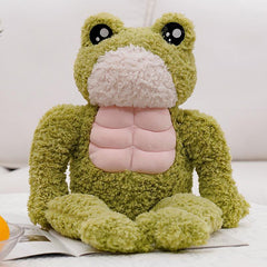 Funny Ugly Duck Doll Muscle Frog Plush Toy Green Pillow