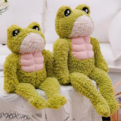 Funny Ugly Duck Doll Muscle Frog Plush Toy Green Pillow