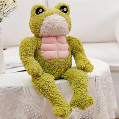 Funny Ugly Duck Doll Muscle Frog Plush Toy Green Pillow