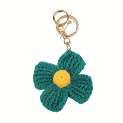 Handwoven Flower Shape Keychain Pendant Car Hanging Bag Accessories