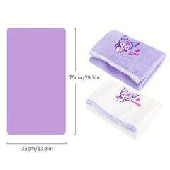 KUROMI Towel Girls Household Bath Absorbent Coral Fleece Scrubbing Head Towel