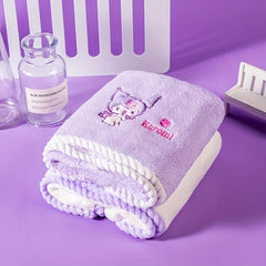 KUROMI Towel Girls Household Bath Absorbent Coral Fleece Scrubbing Head Towel