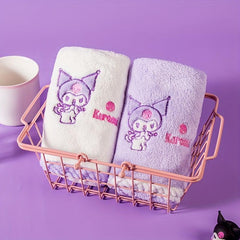 KUROMI Towel Girls Household Bath Absorbent Coral Fleece Scrubbing Head Towel