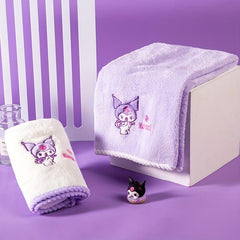 KUROMI Towel Girls Household Bath Absorbent Coral Fleece Scrubbing Head Towel