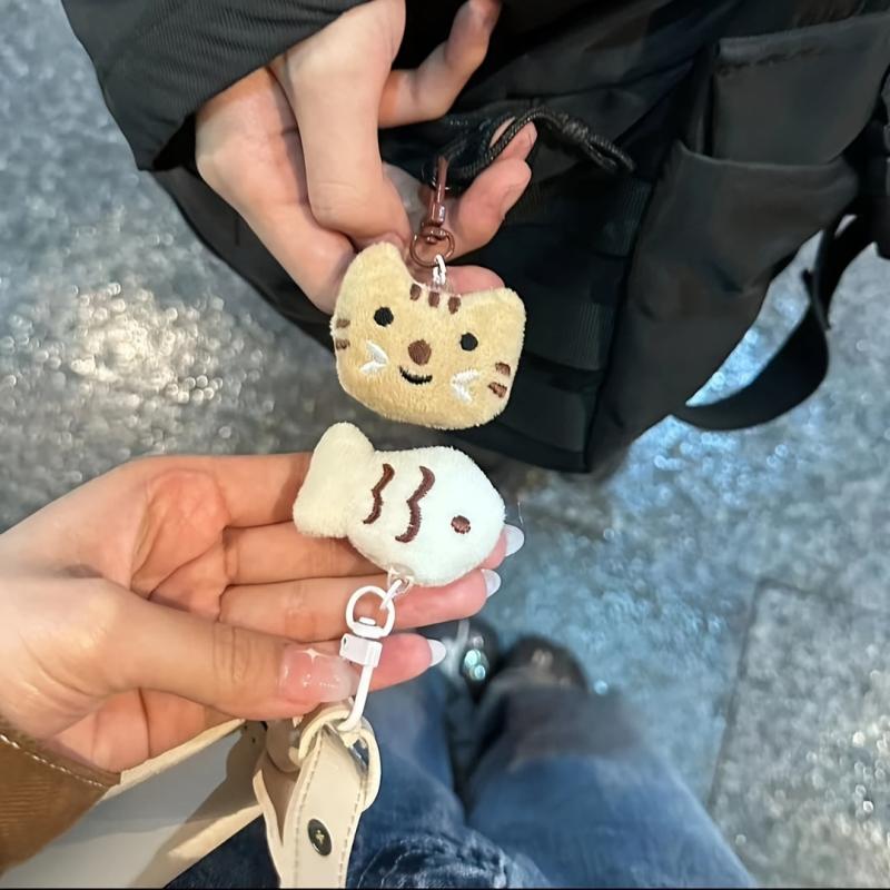 Cat & Fish Plush Keychain High Value Couple Bag Accessories