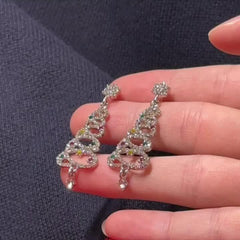 Zircon Snow & Christmas Tree Earrings