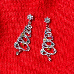 Zircon Snow & Christmas Tree Earrings
