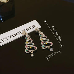 Zircon Snow & Christmas Tree Earrings
