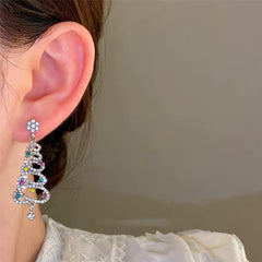 Zircon Snow & Christmas Tree Earrings
