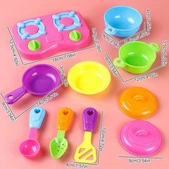 10 Piece Play Kitchen Set Cookware Stove & Utensils Pretend Play Toys