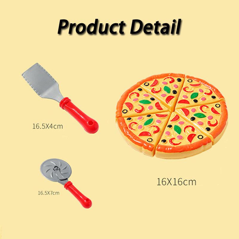 Pizza Cutting Toy Pretend Play Pizza Set Fast Food Kitchen Toy