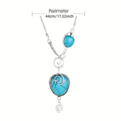 Turquoise Vintage Heart Collar Pendant Necklace