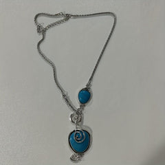 Turquoise Vintage Heart Collar Pendant Necklace