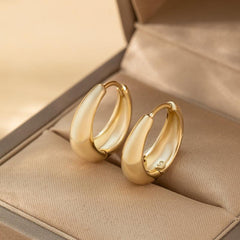 Golden Plated Chunky Hoop Earrings for Women