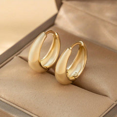 Golden Plated Chunky Hoop Earrings for Women