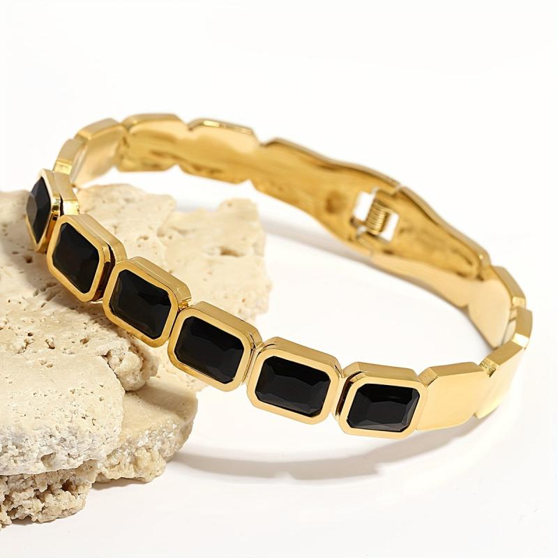 Colorful Crystal Bangles Bracelets for Women Waterproof Jewelry