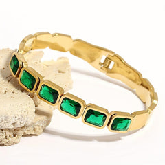 Colorful Crystal Bangles Bracelets for Women Waterproof Jewelry