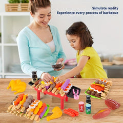 Kids Play Kitchen Toy Set - Mini Hot Pot & BBQ Stove Cooking Playset