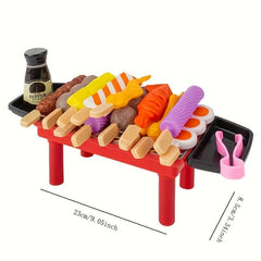 Kids Play Kitchen Toy Set - Mini Hot Pot & BBQ Stove Cooking Playset