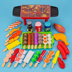 Kids Play Kitchen Toy Set - Mini Hot Pot & BBQ Stove Cooking Playset