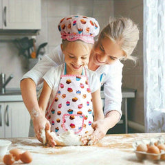 Kids Cooking Apron Gloves Hat Set Pink Chef Costume Role Play House Toys