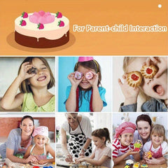 Kids Cooking Apron Gloves Hat Set Pink Chef Costume Role Play House Toys