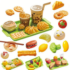Kids Kitchen Toy Pretends Play Cooking Food Game Hamburger Pizza Snack...