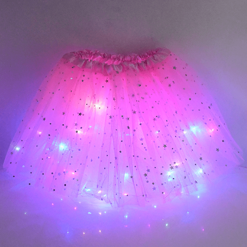 Christmas Girls Glow Skirt Performance Dress