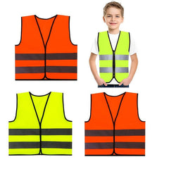 Kids Safety Vest Reflective Strips Grey Traffic Clothes