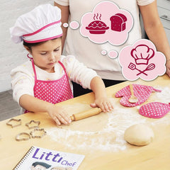 11pcs Children Kitchen Toy Set Girl Cooking Tools Pink Apron