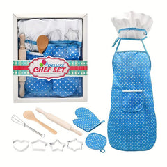 11pcs Children Kitchen Toy Set Girl Cooking Tools Pink Apron