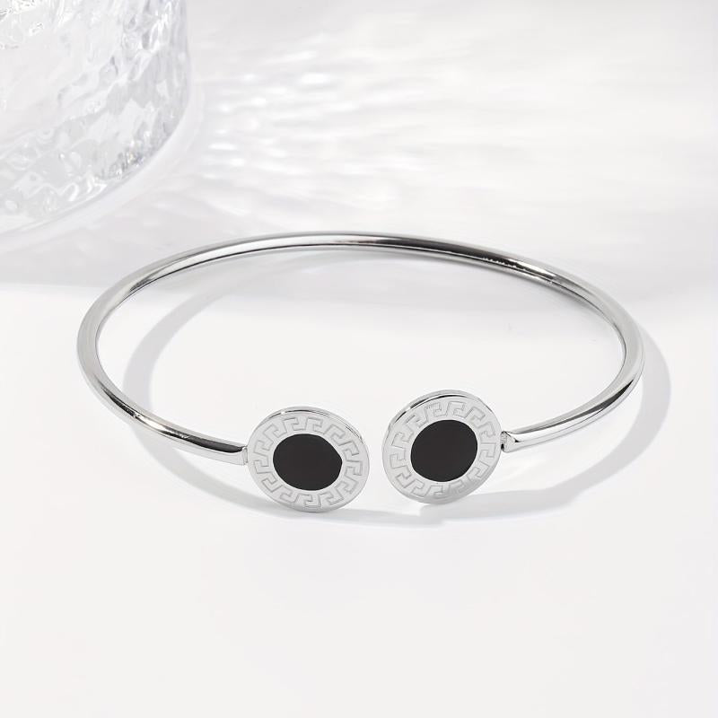 Heart Shaped Stainless Steel Open Bangle