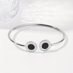 Heart Shaped Stainless Steel Open Bangle