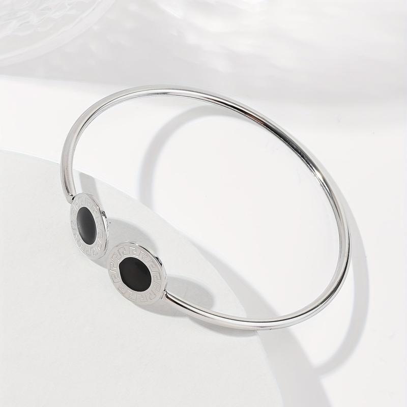 Heart Shaped Stainless Steel Open Bangle