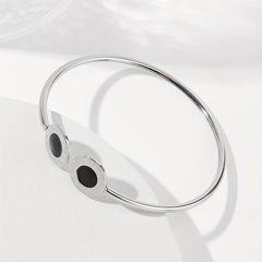 Heart Shaped Stainless Steel Open Bangle