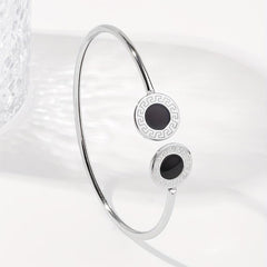 Heart Shaped Stainless Steel Open Bangle
