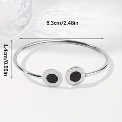 Heart Shaped Stainless Steel Open Bangle