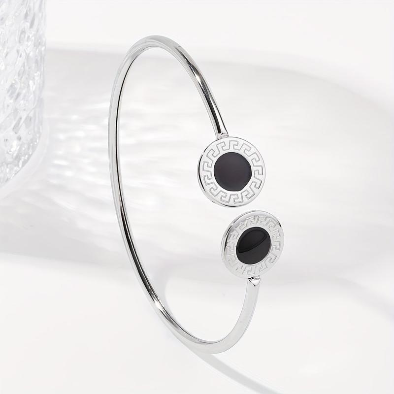 Heart Shaped Stainless Steel Open Bangle