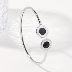 Heart Shaped Stainless Steel Open Bangle