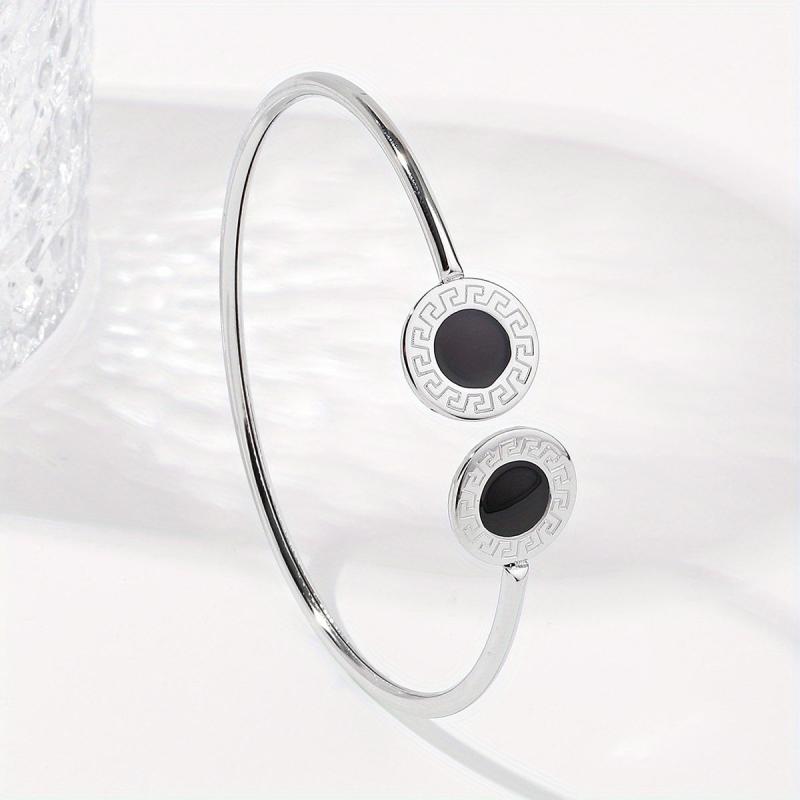 Heart Shaped Stainless Steel Open Bangle