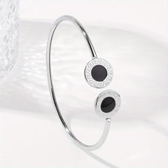 Heart Shaped Stainless Steel Open Bangle